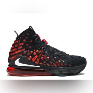 LeBron James 17 Infrared Nike Men's Black and Red Basketball Shoes